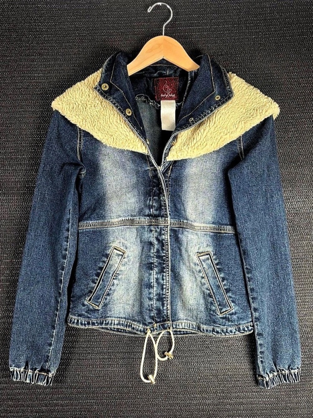 Baby Phat Denim Sherpa Hooded Jacket Size XS
